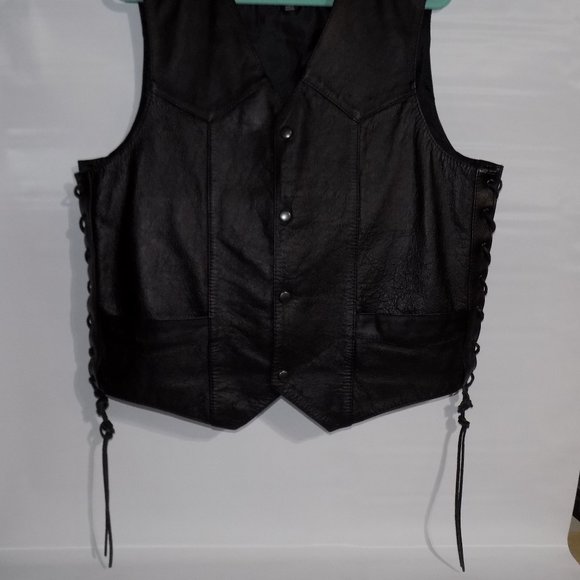 FMC Leather Motorcycle Vest - Picture 2 of 6